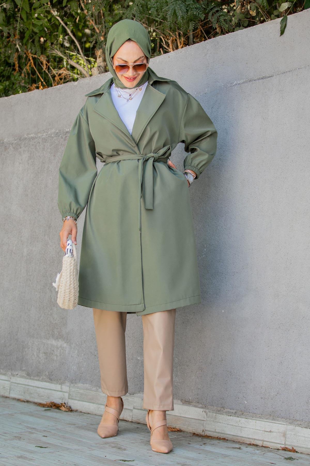 Keet Relax Mevsimlik Trençkot-Haki