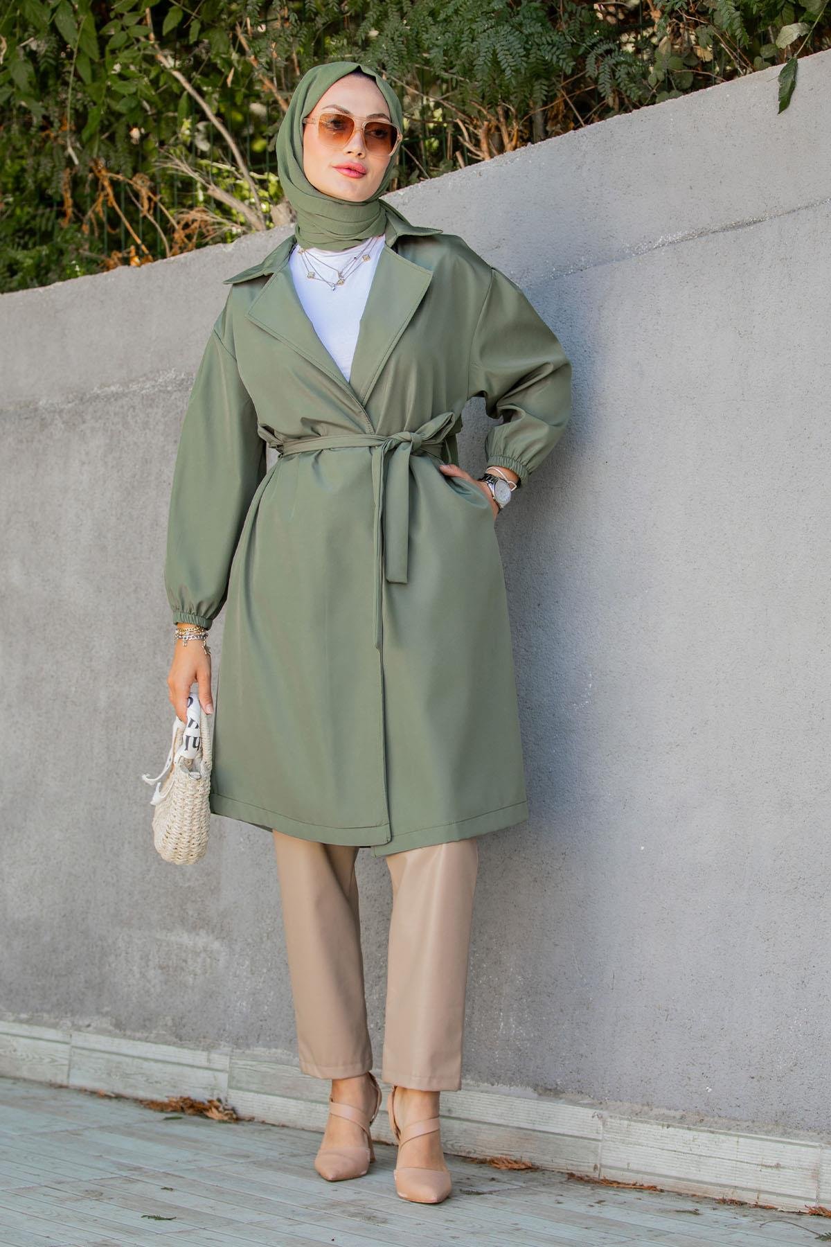 Keet Relax Mevsimlik Trençkot-Haki