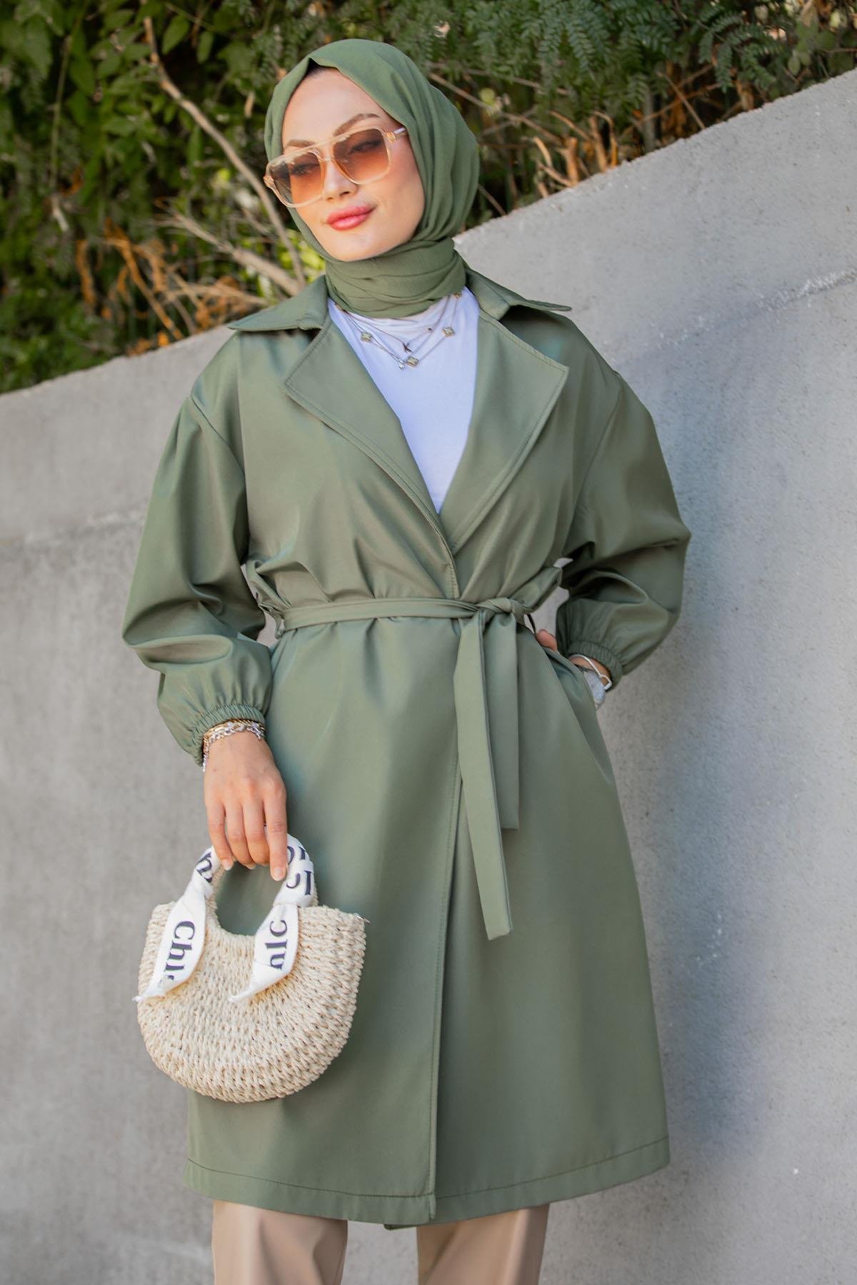 Keet Relax Mevsimlik Trençkot-Haki