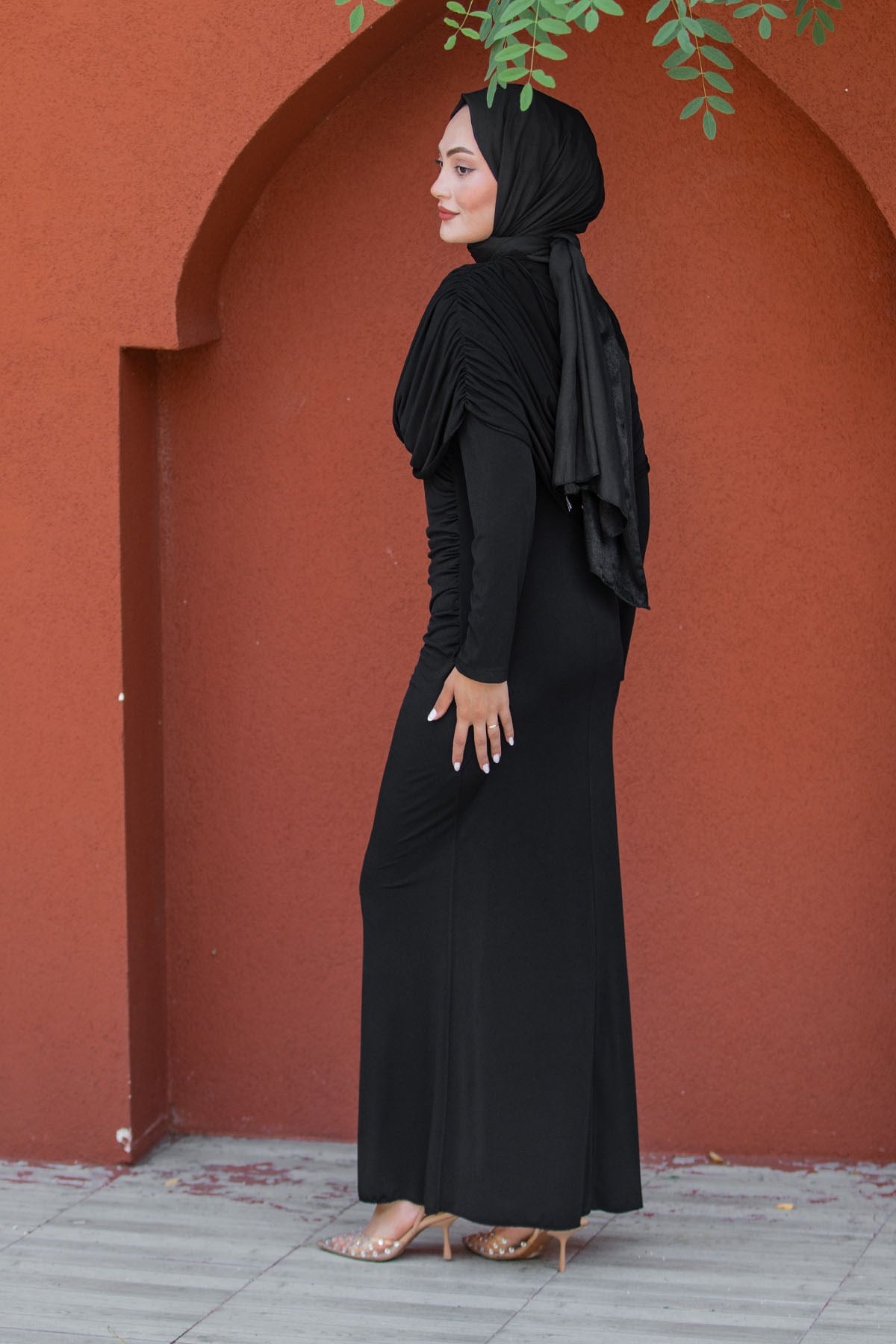 Lafia Sandy Drape Tesettür Abiye-Siyah