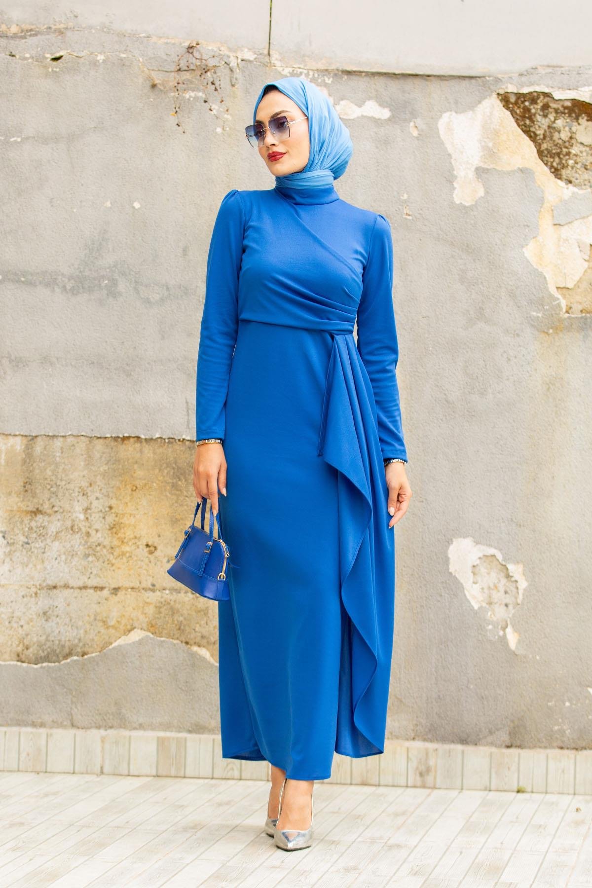Lily Drape Pile Özel Gün Elbisesi-Saks