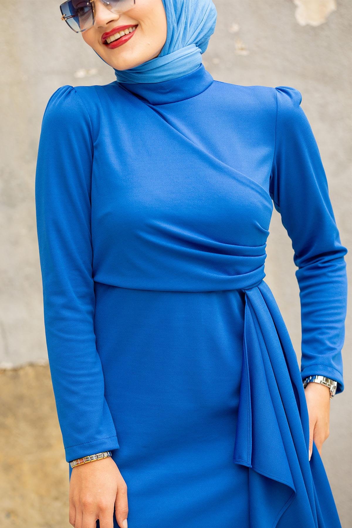 Lily Drape Pile Özel Gün Elbisesi-Saks