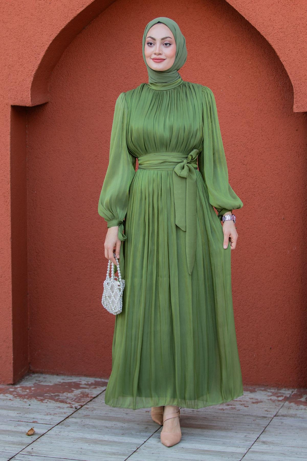 Lydie Yoryo Tesettür Abiye-Yeşil