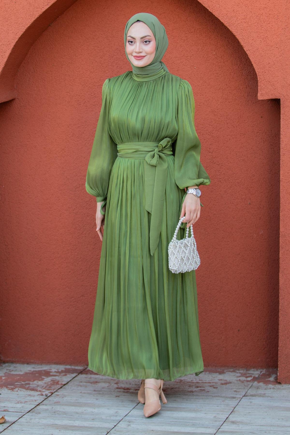 Lydie Yoryo Tesettür Abiye-Yeşil