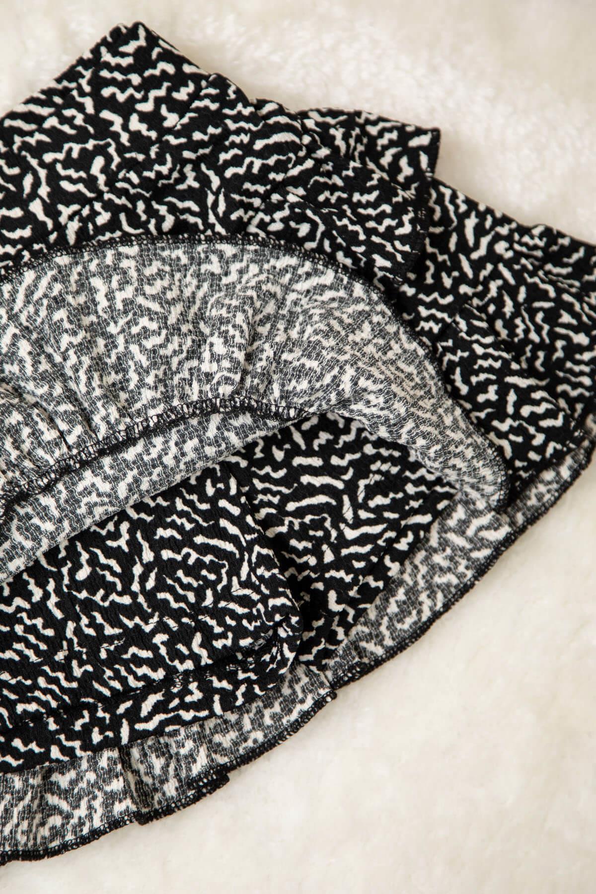 Minimal Desen Şort Etek-Zebra
