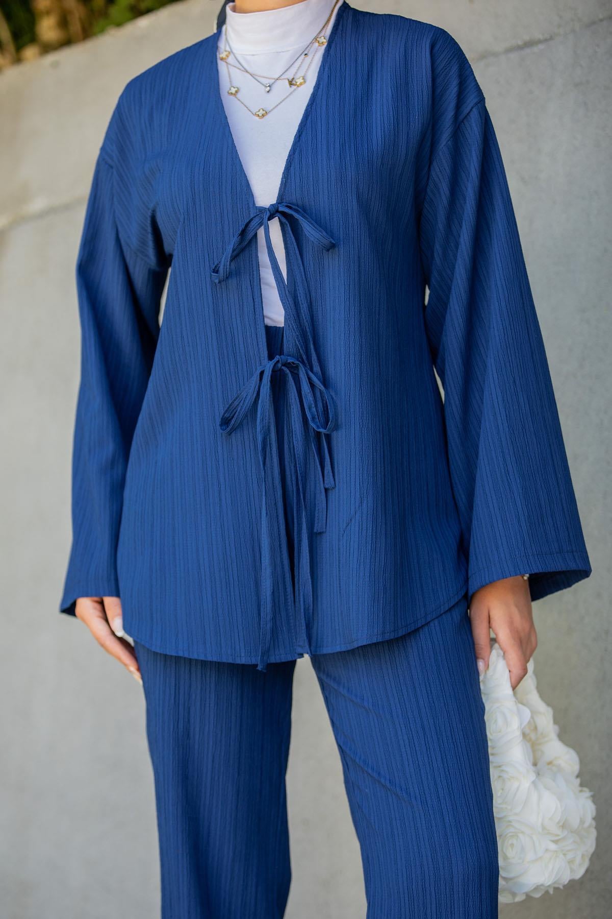 Mira Bürümcük Kumaş Tunik Pantolon Takım-Laci