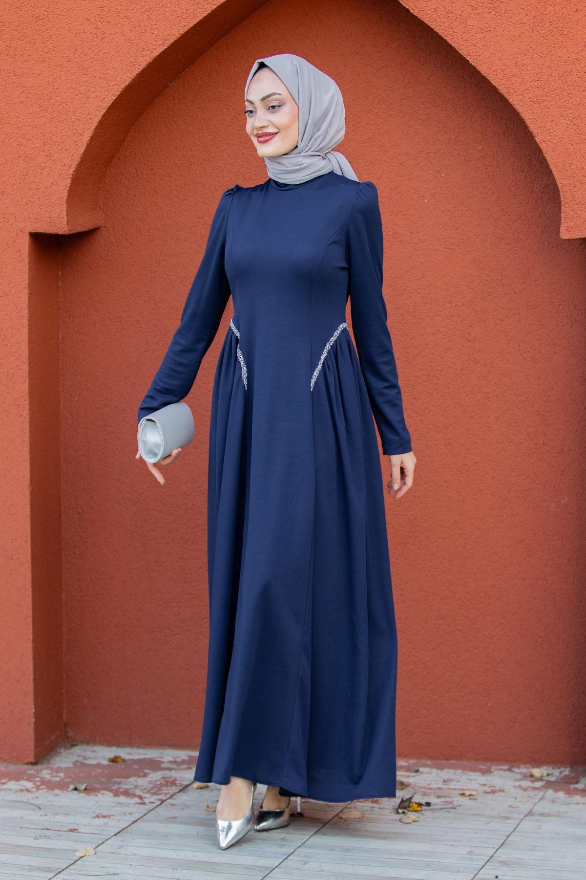 More Taş Detay Özel Gün Elbisesi-Laci