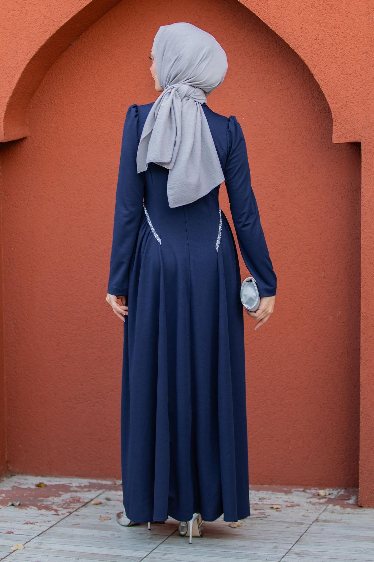 More Taş Detay Özel Gün Elbisesi-Laci