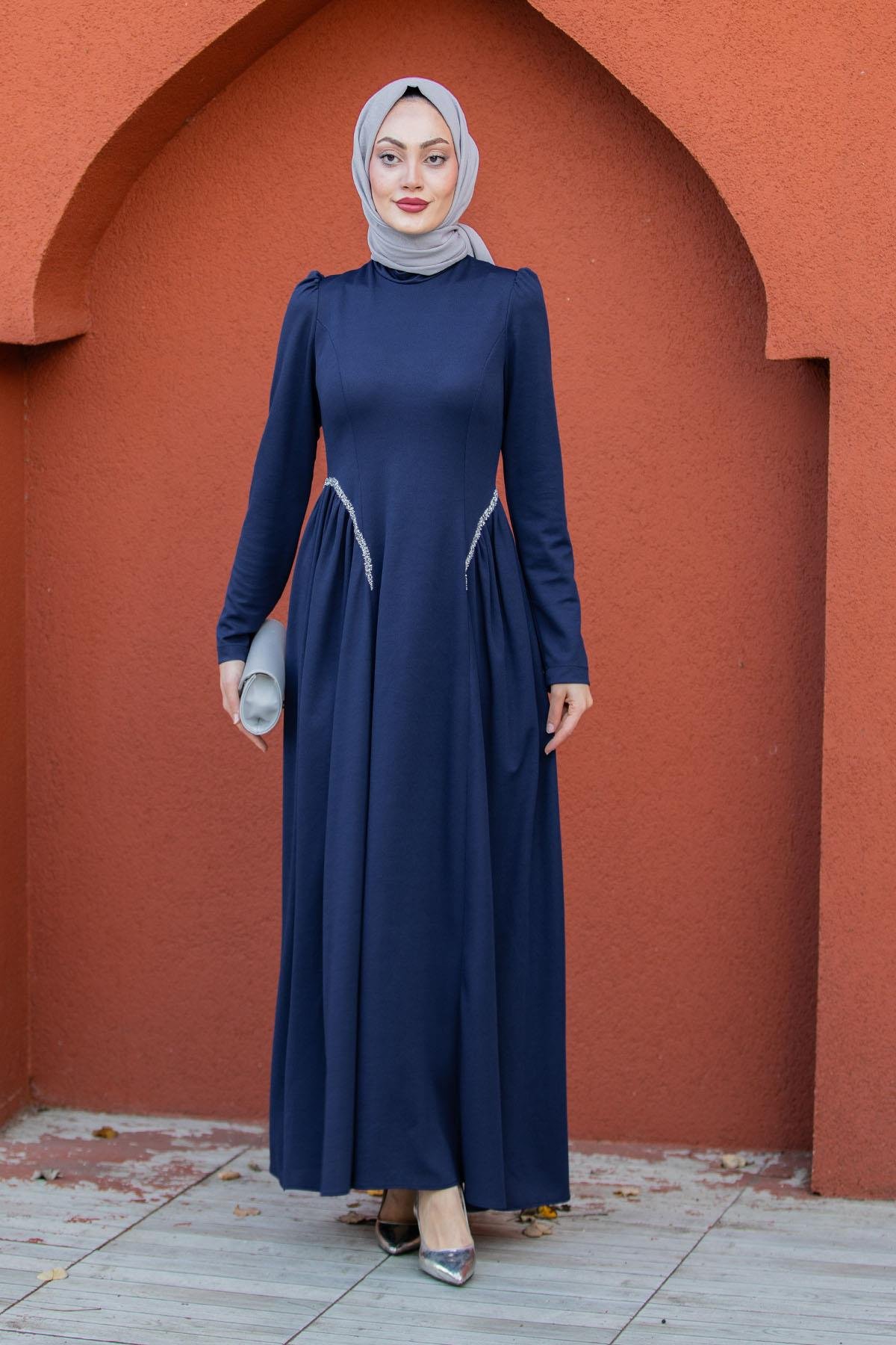 More Taş Detay Özel Gün Elbisesi-Laci