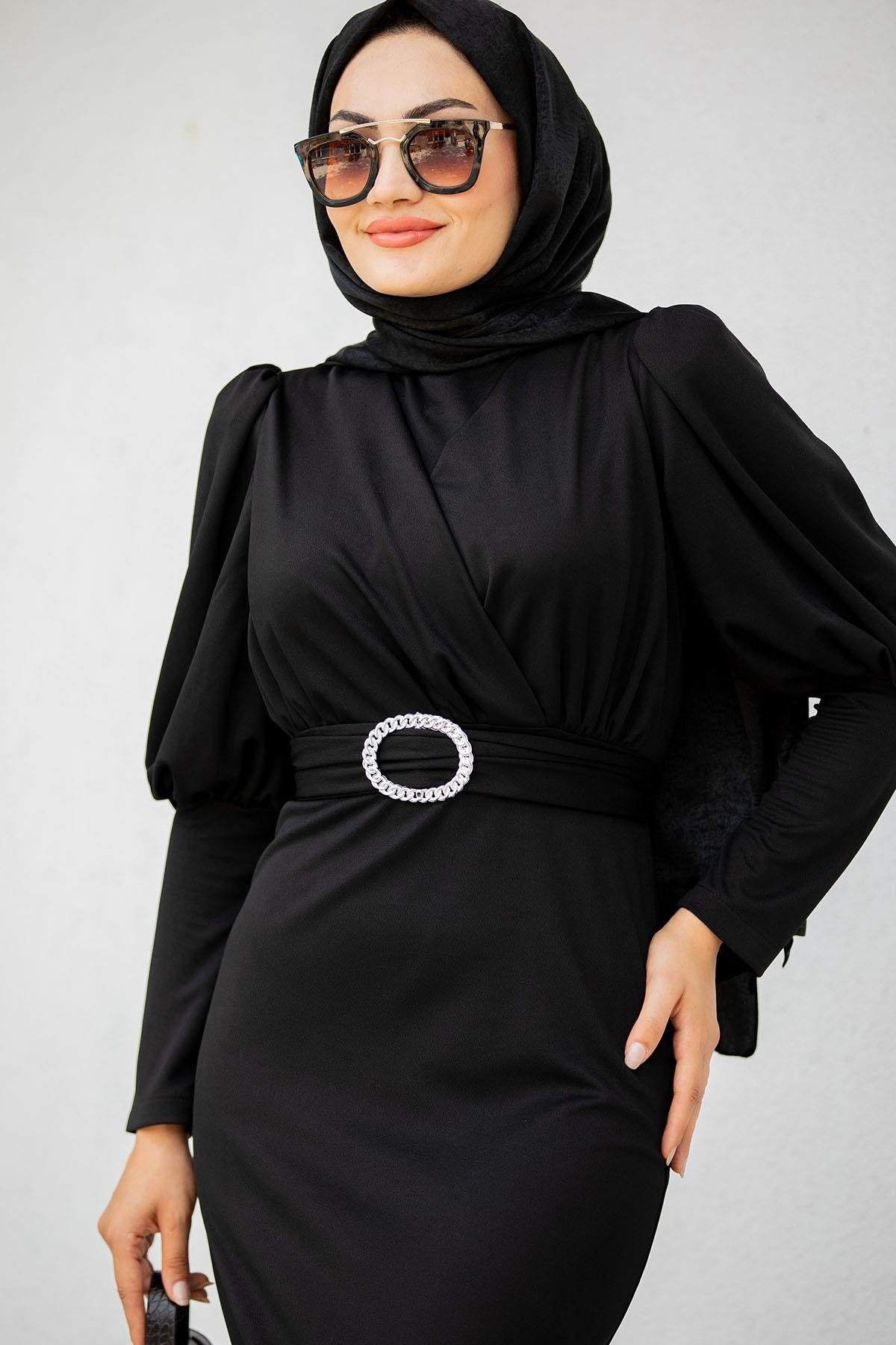 Nilly Özel Gün Elbisesi-Siyah