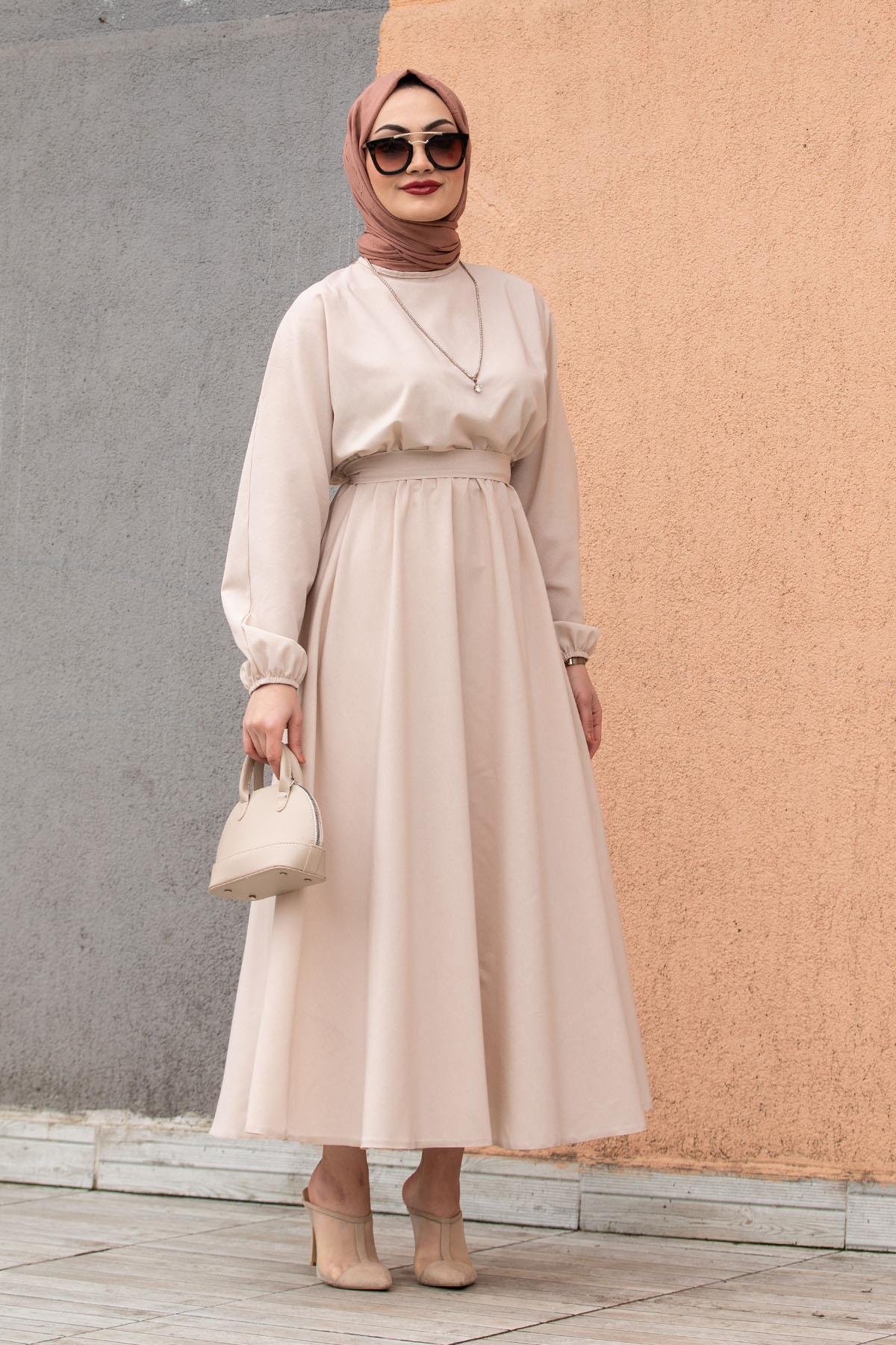 Pamuk Cotton Mevlana Elbise-Bej