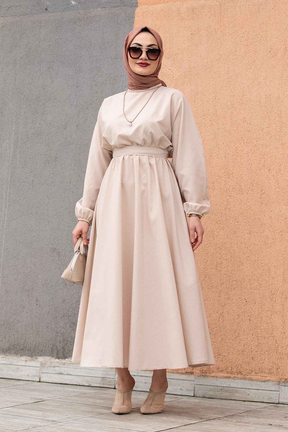 Pamuk Cotton Mevlana Elbise-Bej