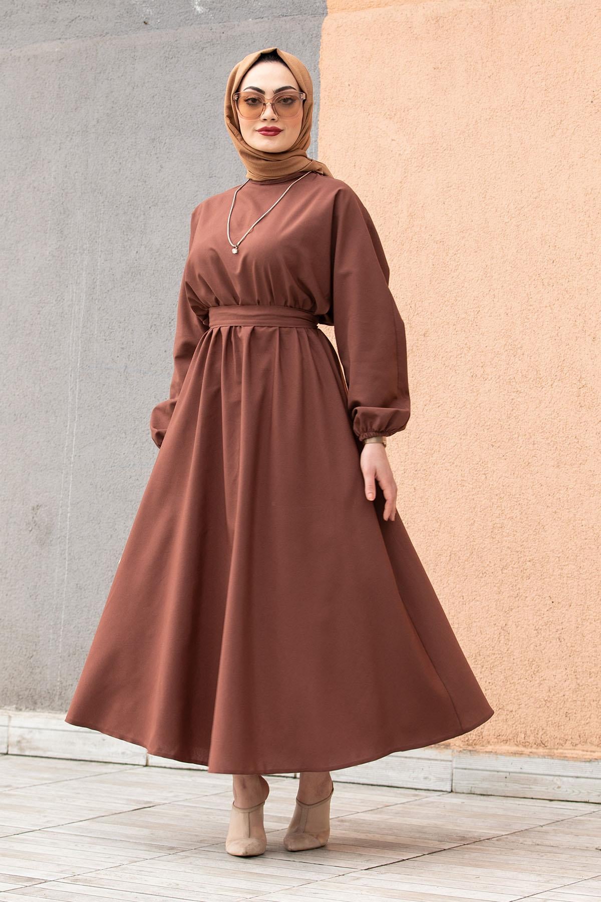 Pamuk Cotton Mevlana Elbise-Kahve