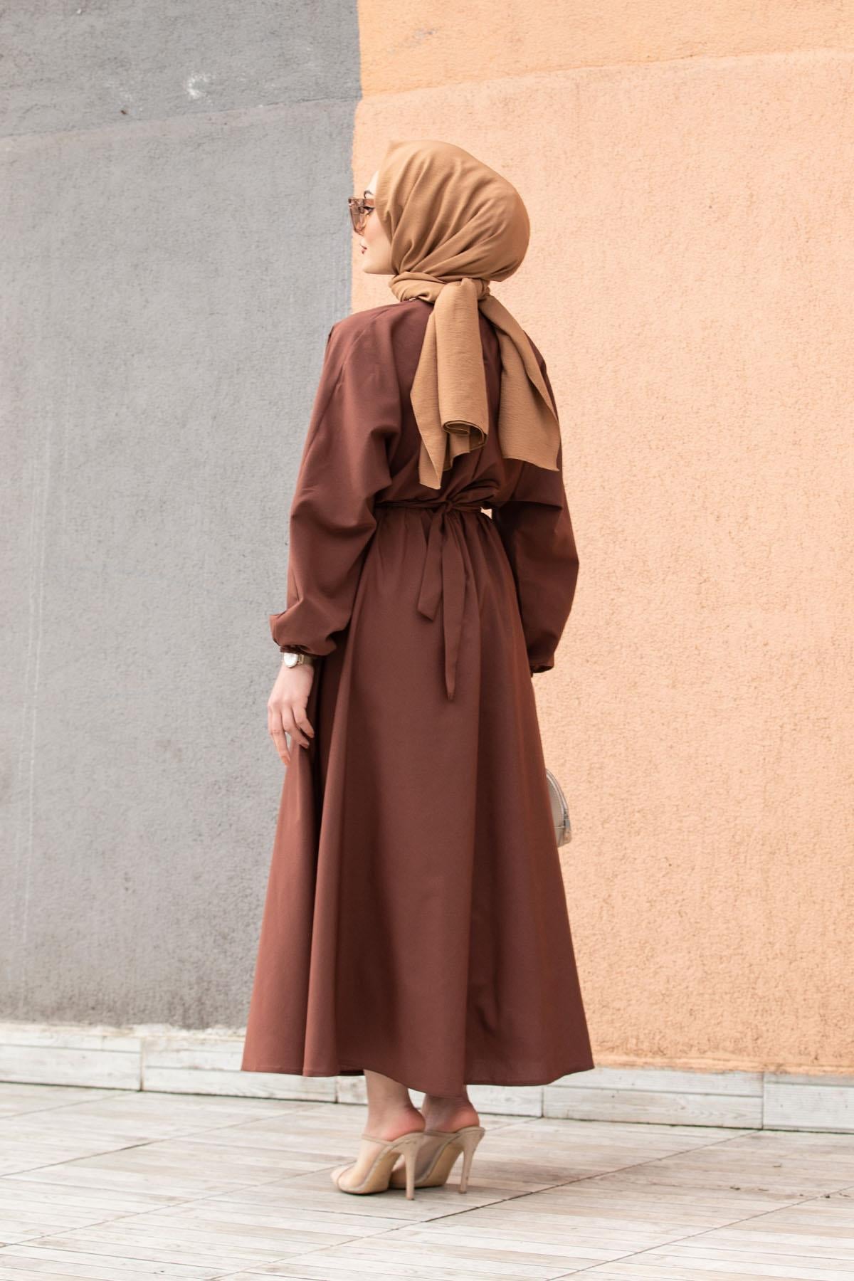 Pamuk Cotton Mevlana Elbise-Kahve