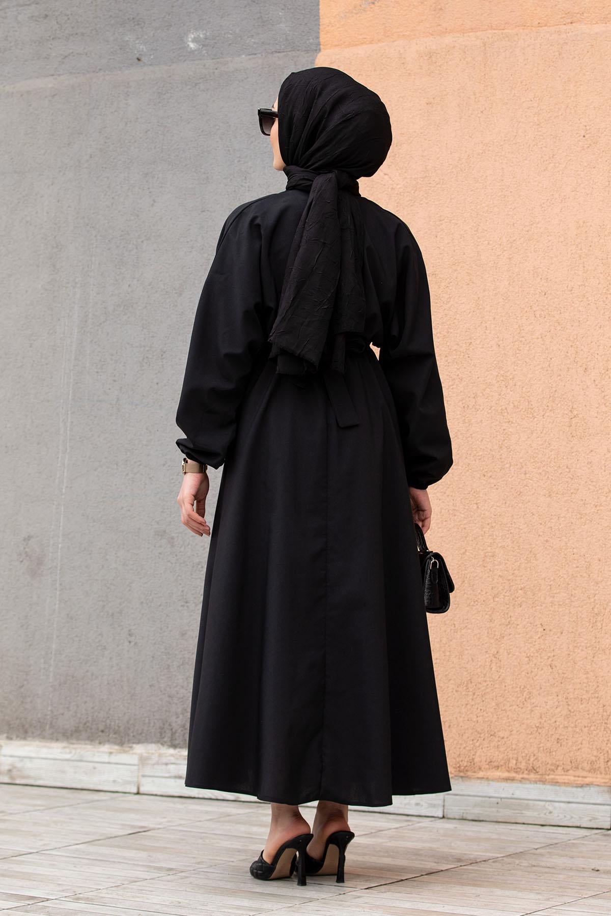 Pamuk Cotton Mevlana Elbise-Siyah