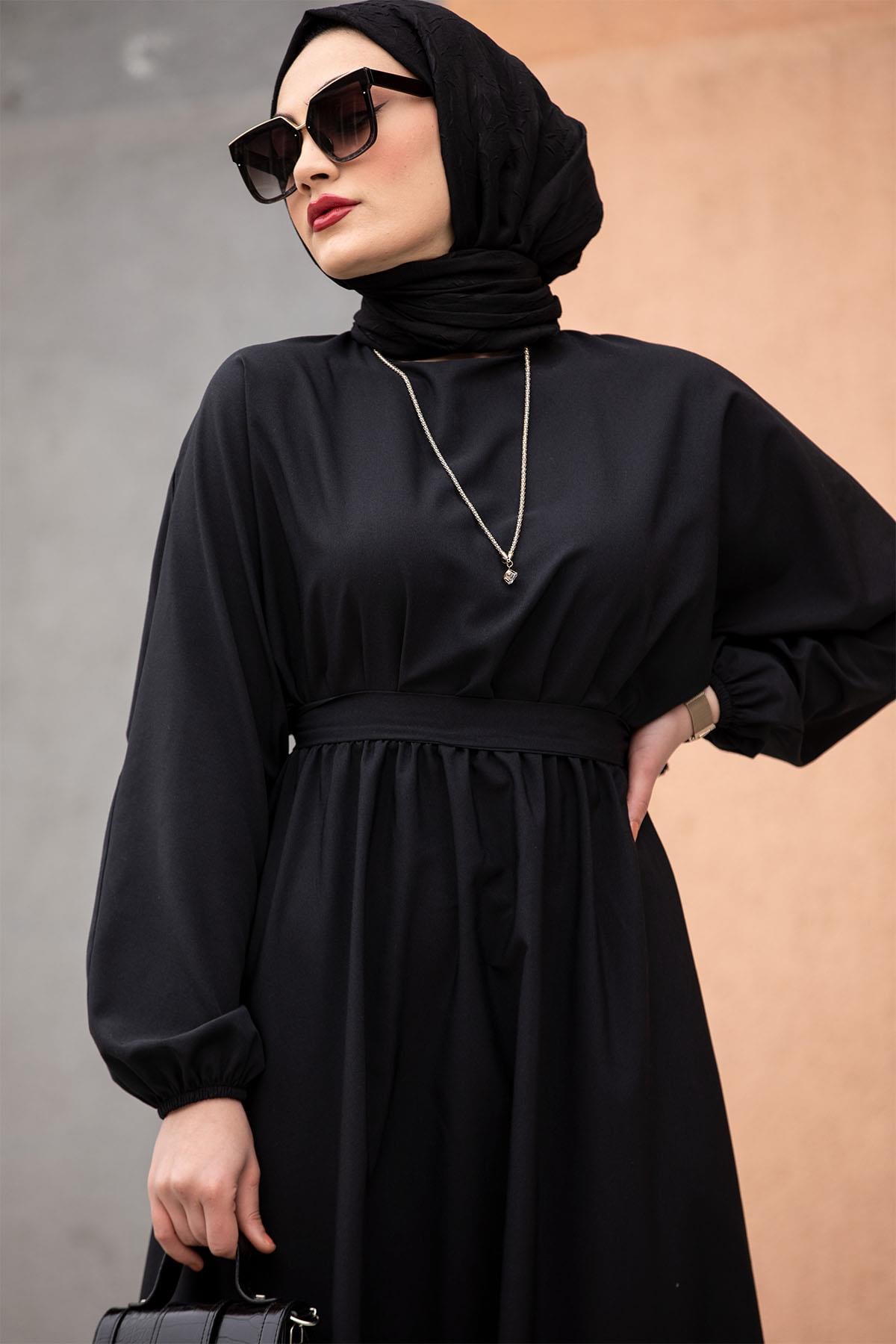 Pamuk Cotton Mevlana Elbise-Siyah