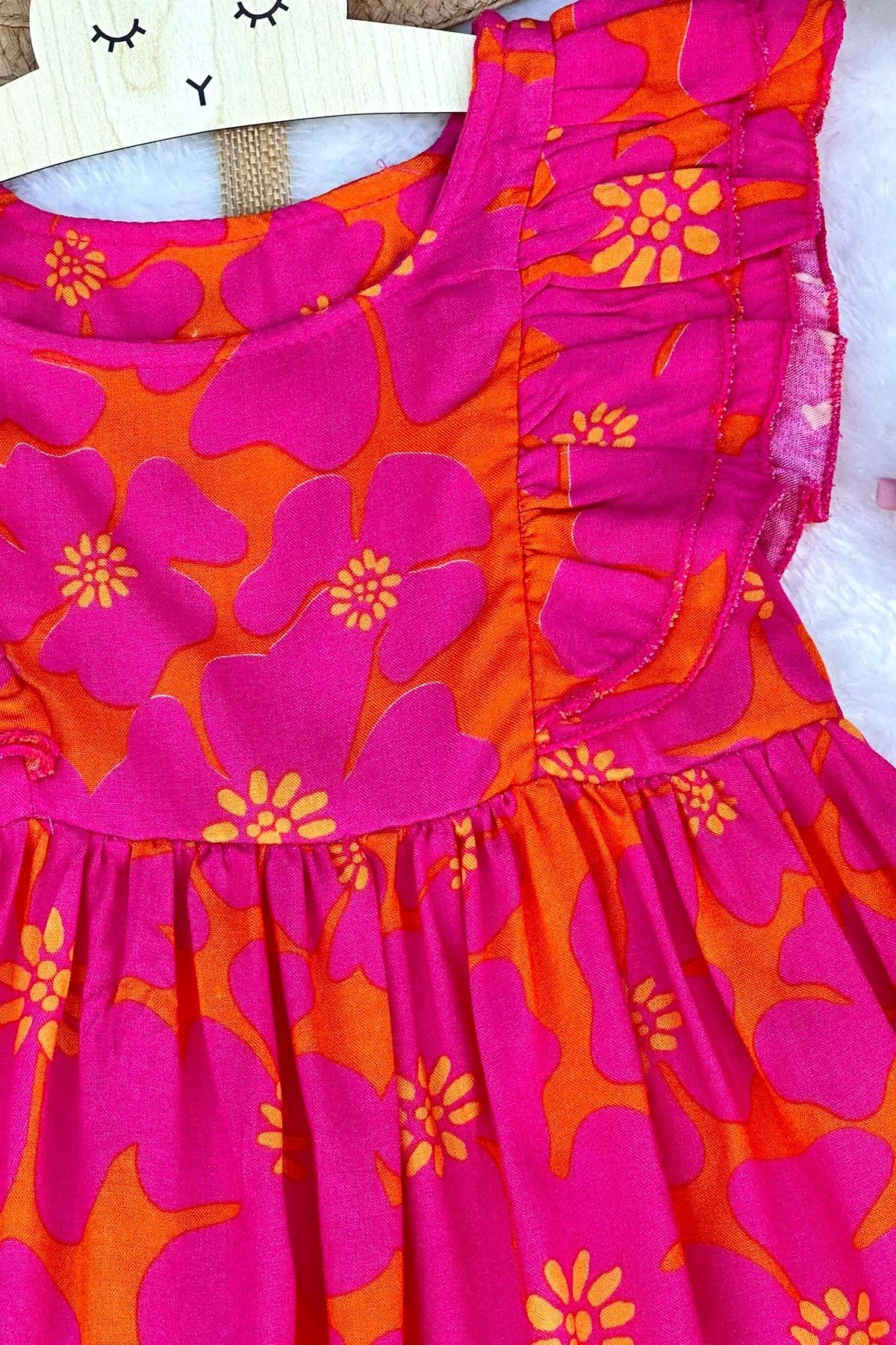 Piny Desenli Vual Kız Çocuk Elbise