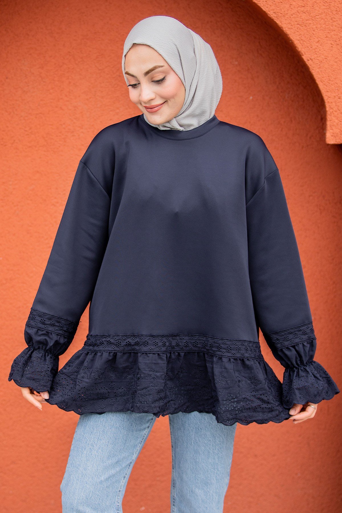 Pity Güpür Detaylı Modal Sweat-Laci