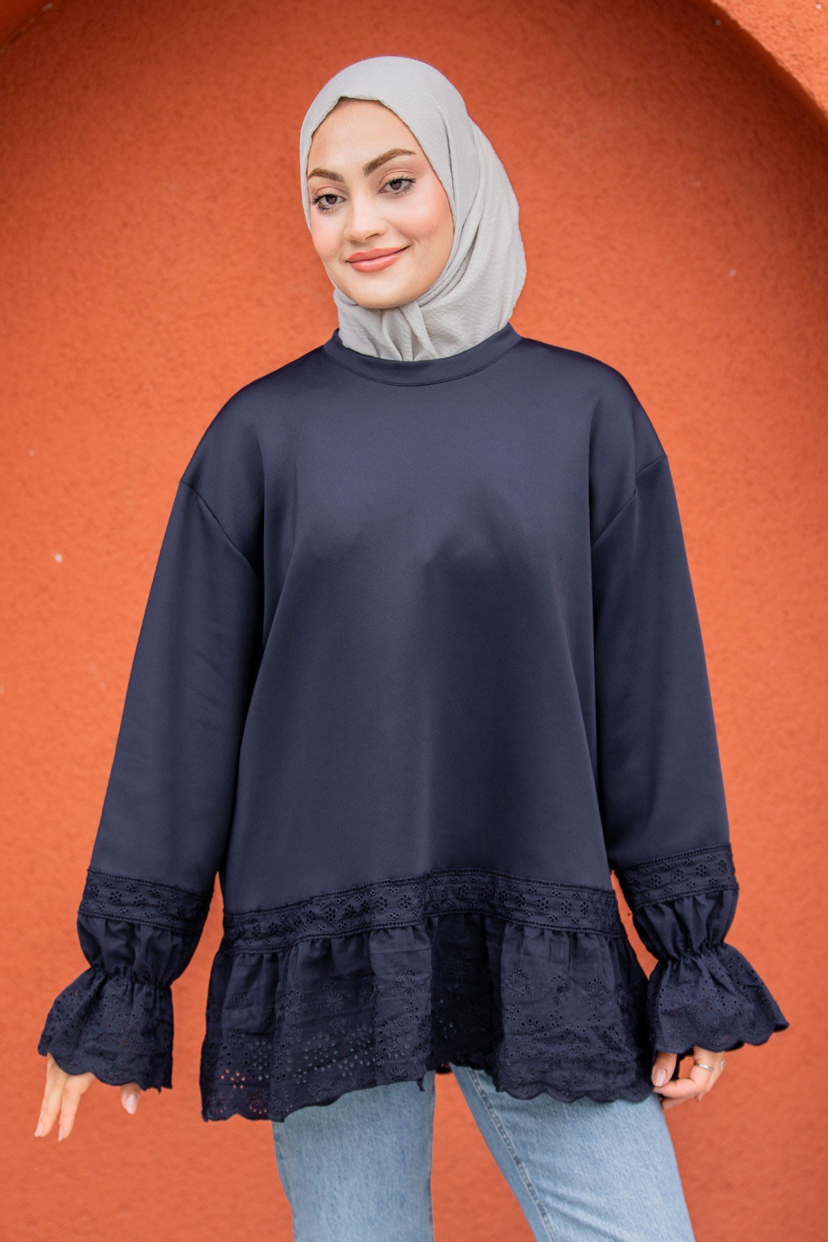 Pity Güpür Detaylı Modal Sweat-Laci