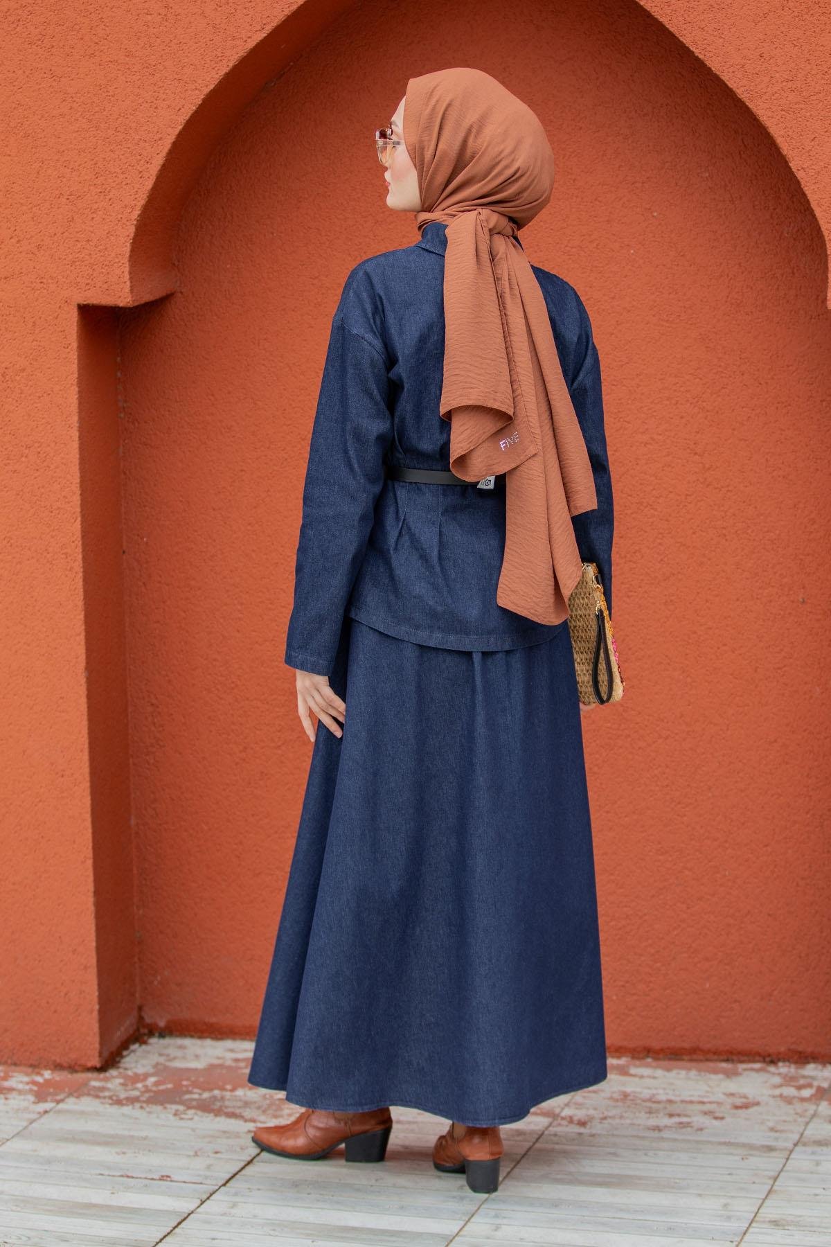 Qups Denim Etek Bluz Takım