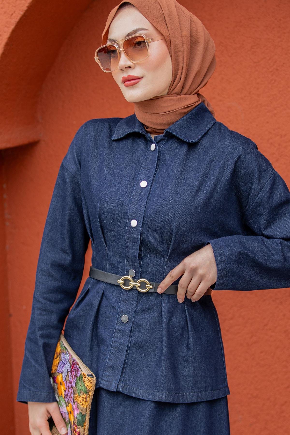 Qups Denim Etek Bluz Takım