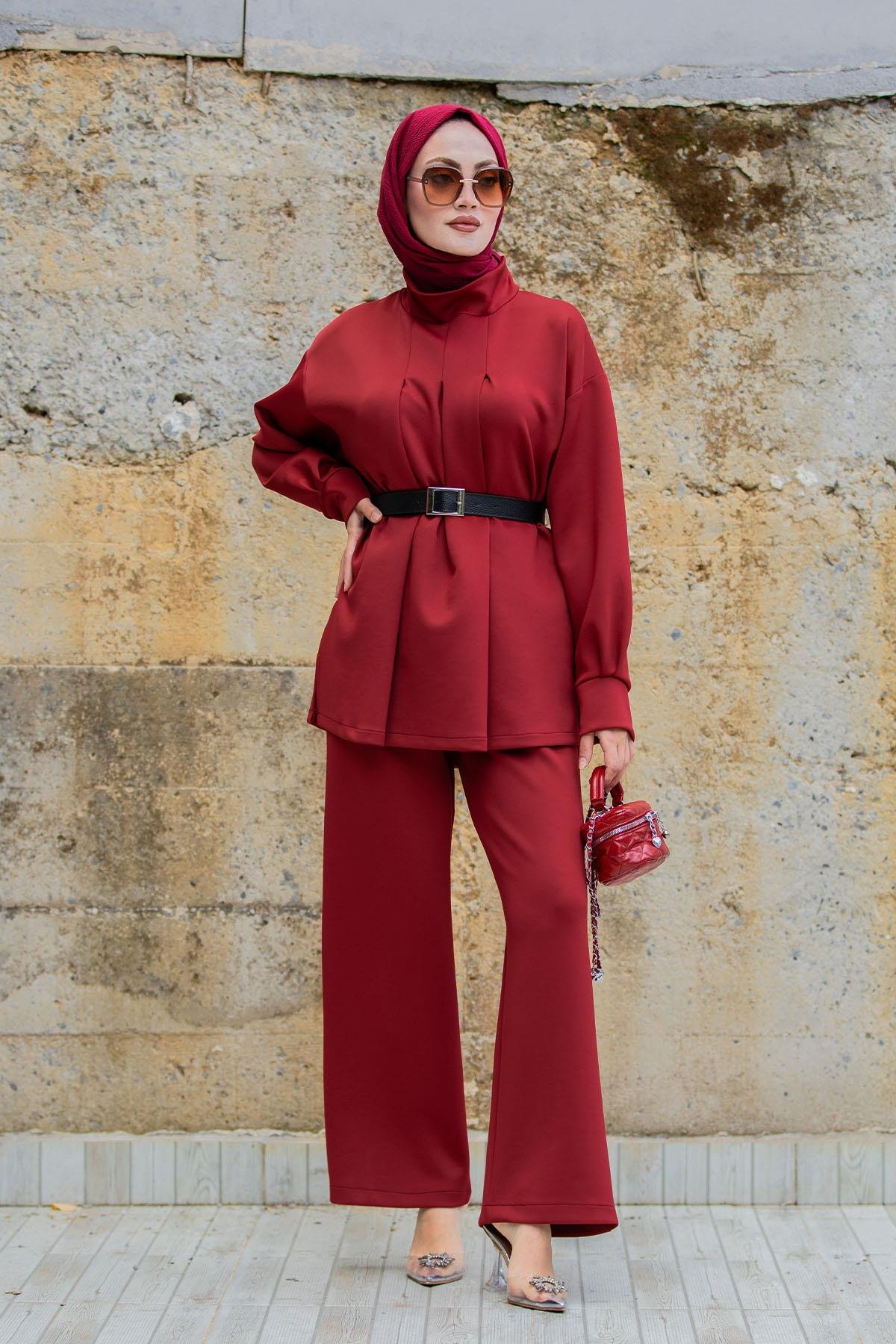 Sims Kemerli Pufy Dalgıç Takım-Bordo