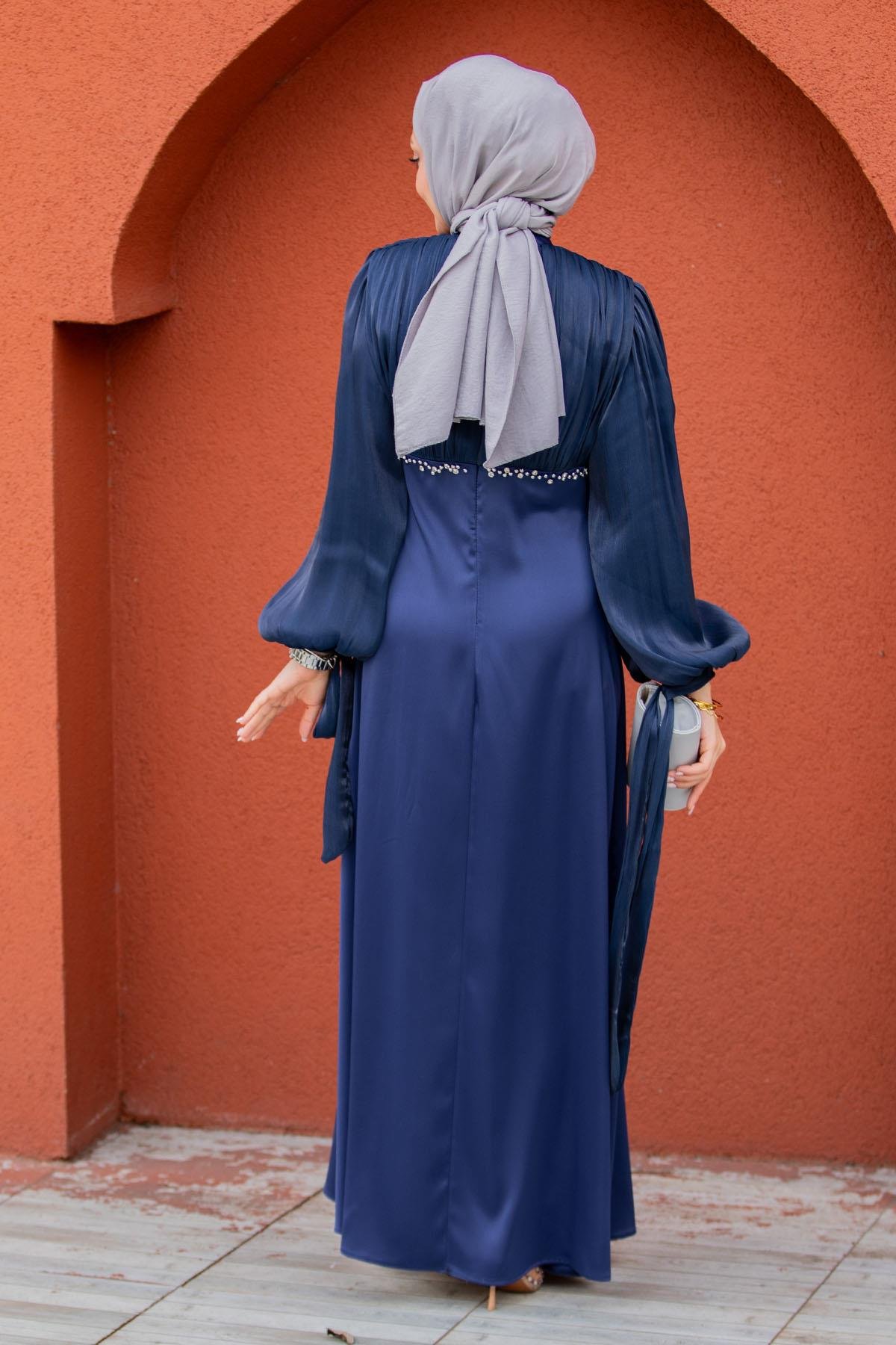 Swis Yoryo Saten Taşlı Abiye-Laci