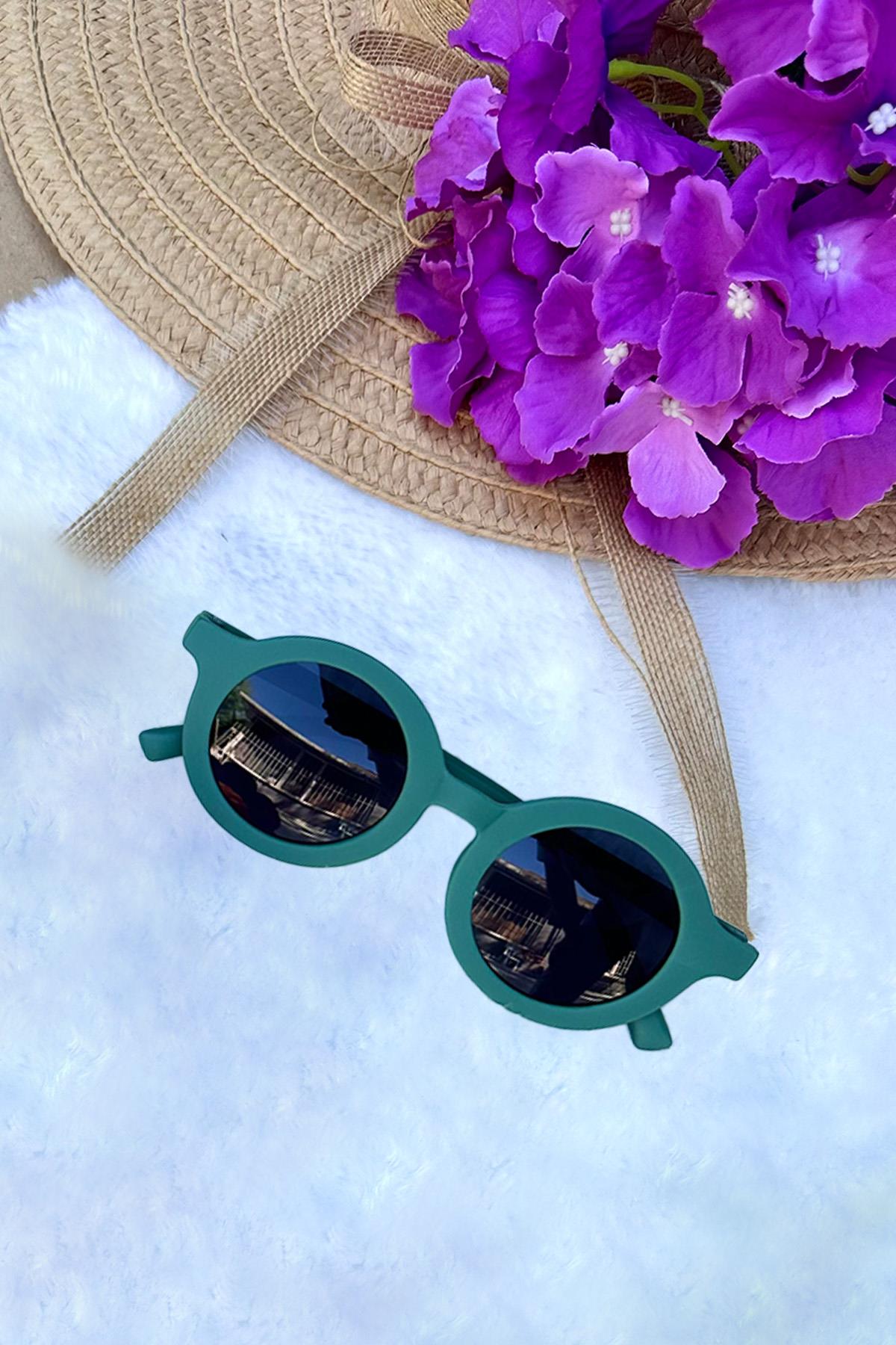 Unisex Çocuk Güneş Gözlüğü-Yeşil