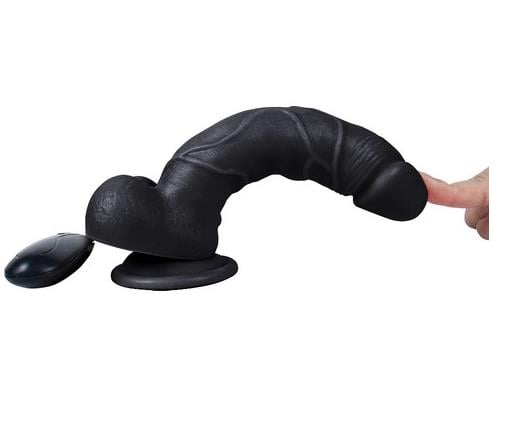 21 Cm Gerçekçi Titreşimli Zenci Dildo Vibratör Penis