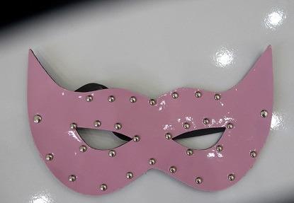 Açık Pembe Deri Fantezi Maske Fantazi Göz Maskesi Pembe