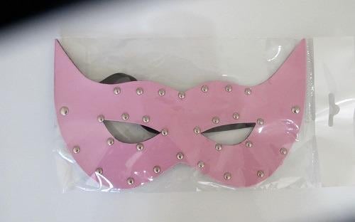 Açık Pembe Deri Fantezi Maske Fantazi Göz Maskesi Pembe