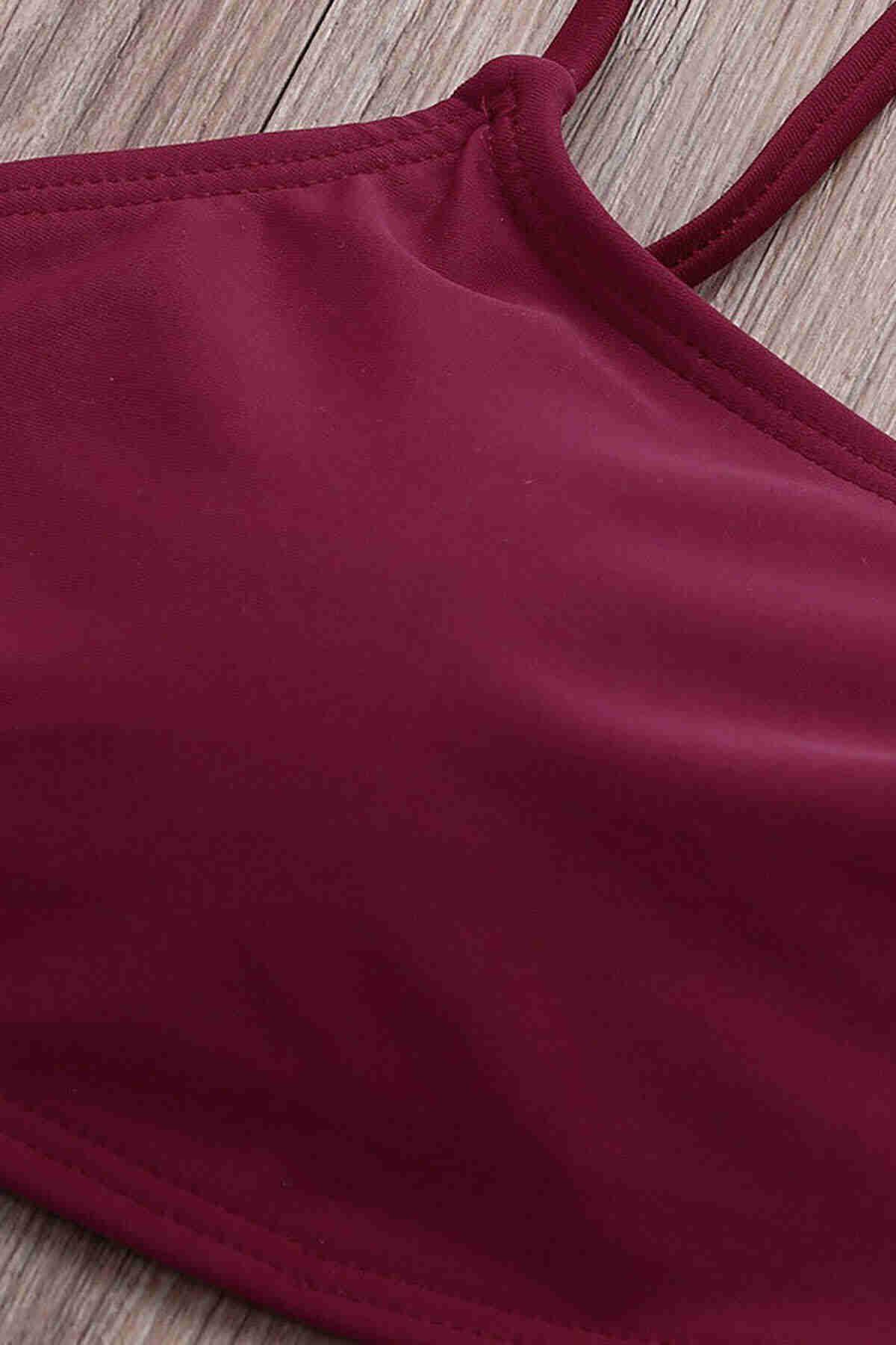 Angelsin Bikini Tek Üst Bordo