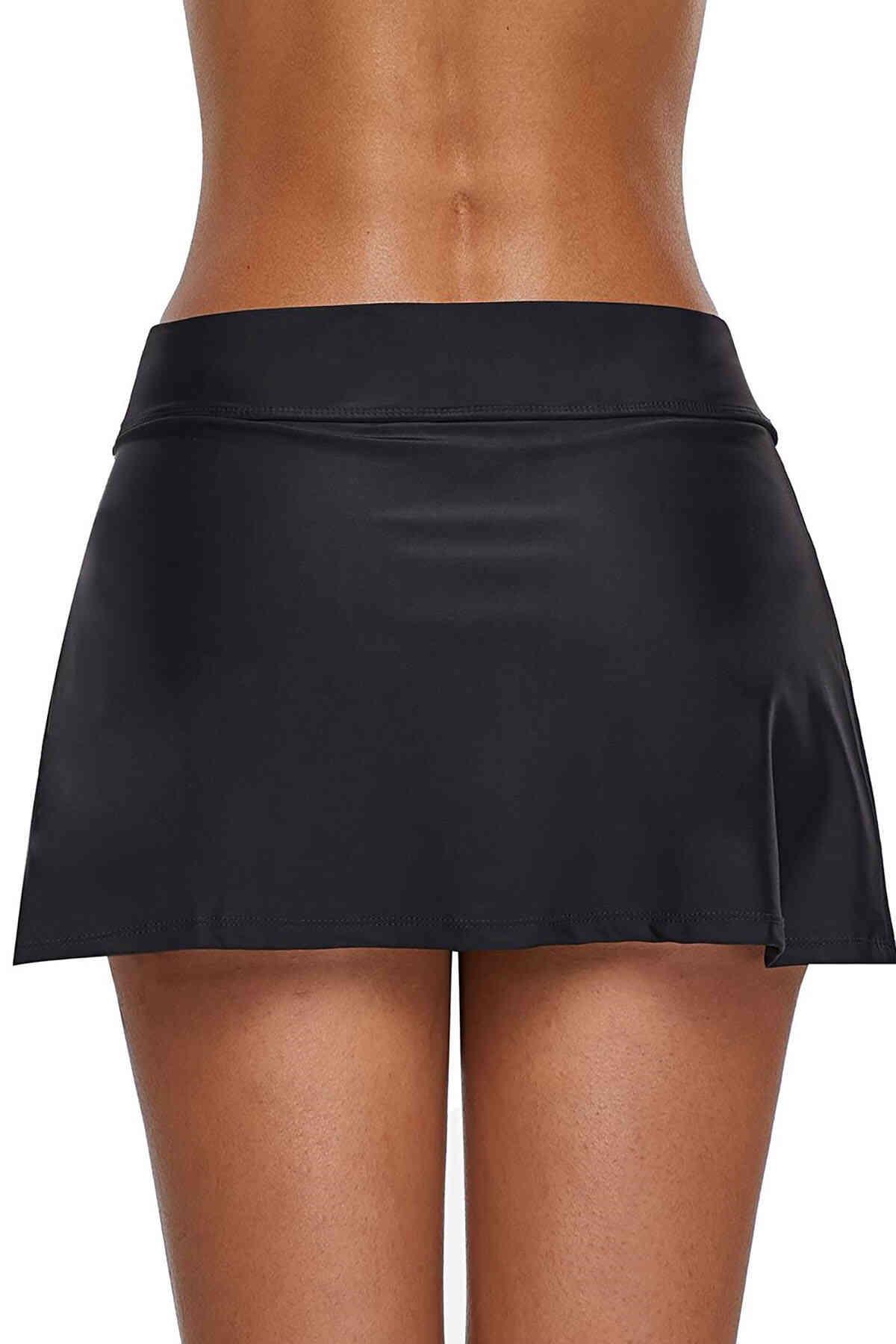 Angelsin Etekli Bütün Bikini Alt Siyah