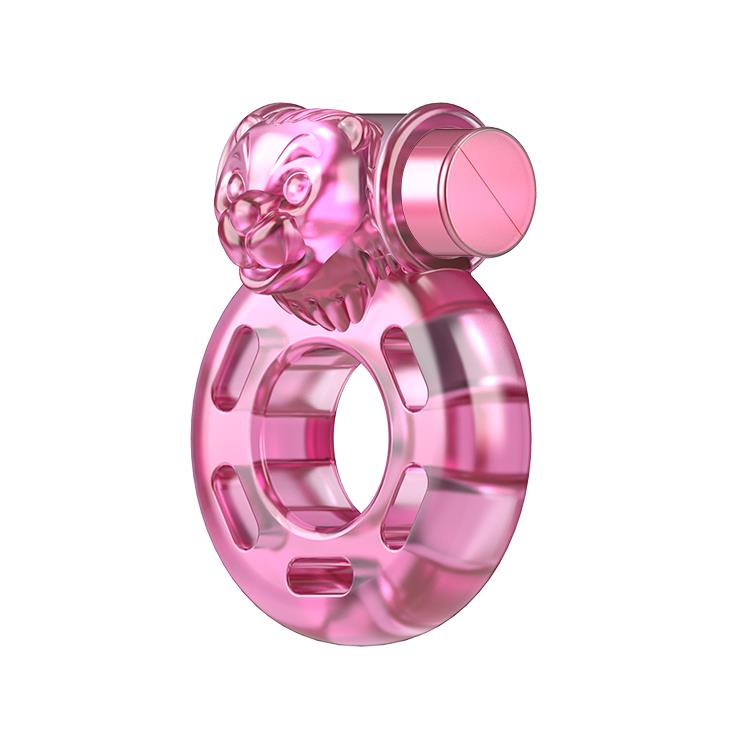 Bear Pink Güçlü Titreşimli Süper Silikon Penis Halkası Yüzüğü