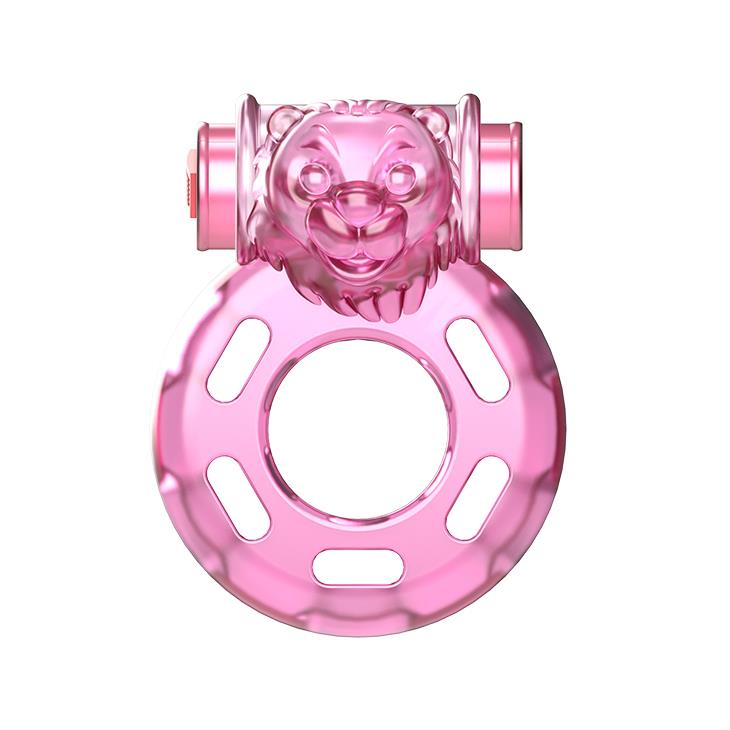 Bear Pink Güçlü Titreşimli Süper Silikon Penis Halkası Yüzüğü
