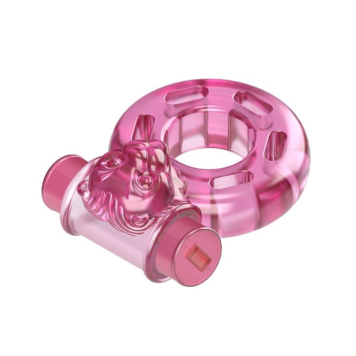 Bear Pink Güçlü Titreşimli Süper Silikon Penis Halkası Yüzüğü