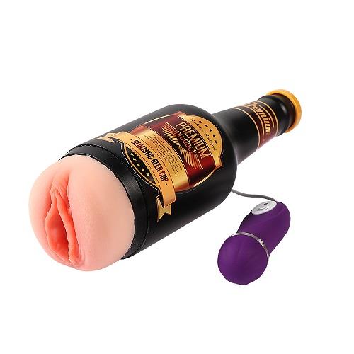 Beer Bottle 24 Cm Titreşimli Realistik Yapay Vajina Masturbatör