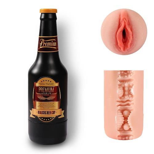 Beer Bottle 24 Cm Titreşimli Realistik Yapay Vajina Masturbatör