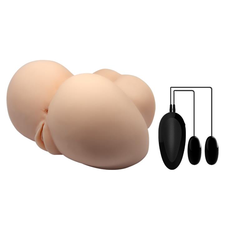 Busty 2 İşlevli Çift Titreşimli Realistik Bayan Kalça Vajina Anüs