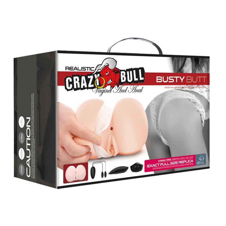 Busty 2 İşlevli Çift Titreşimli Realistik Bayan Kalça Vajina Anüs