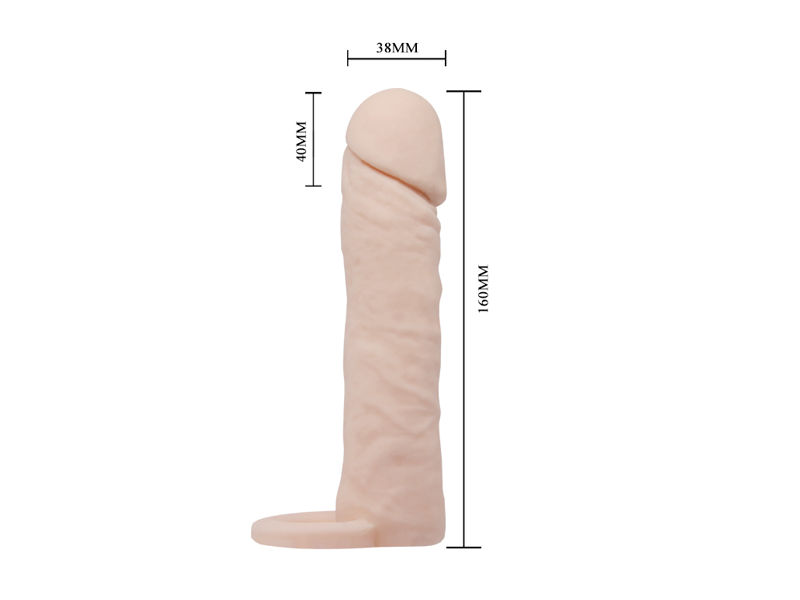 Extended 4 Cm Dolgulu Realistik Penis Kılıfı Uzatmalı Prezervatif