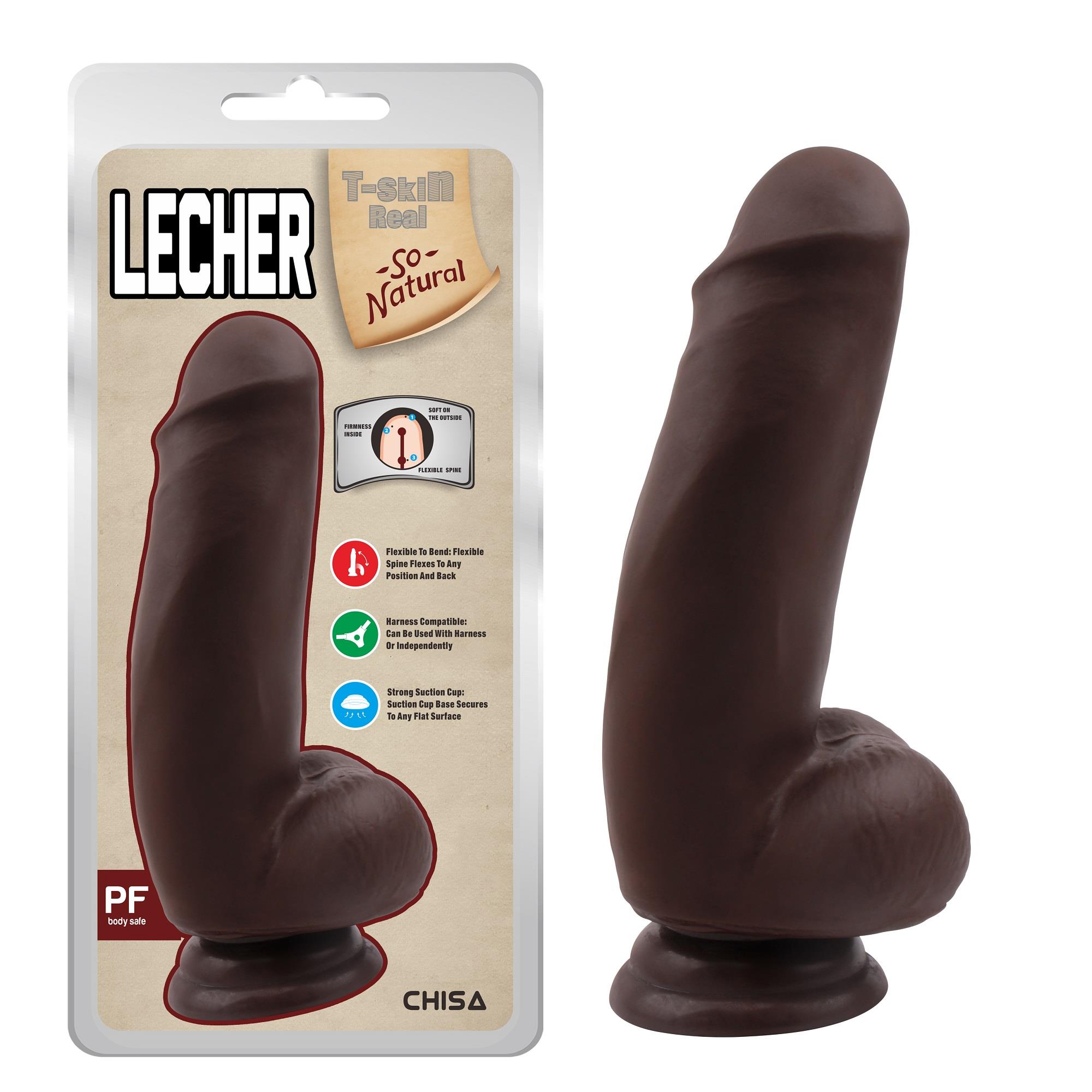 Lecher Çift Katmanlı Gerçekçi Dildo - 18cm Zenci