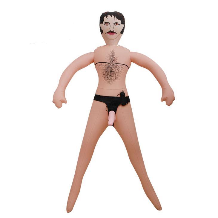 Man Doll Saçlı Titreşimli 19 Cm Penisli Şişme Erkek Manken Bebek