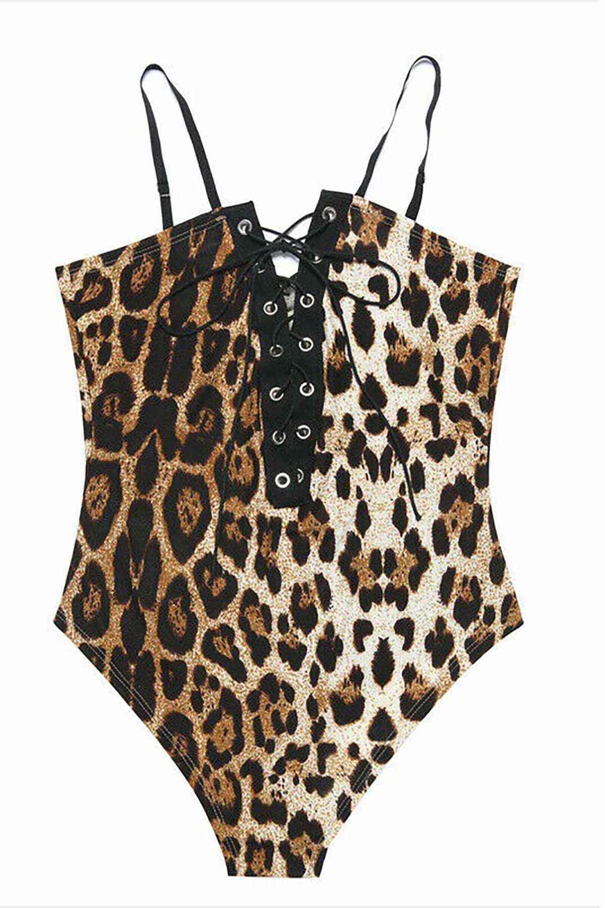 Merry See Leopar Body Gecelik iç giyim Çok Renkli