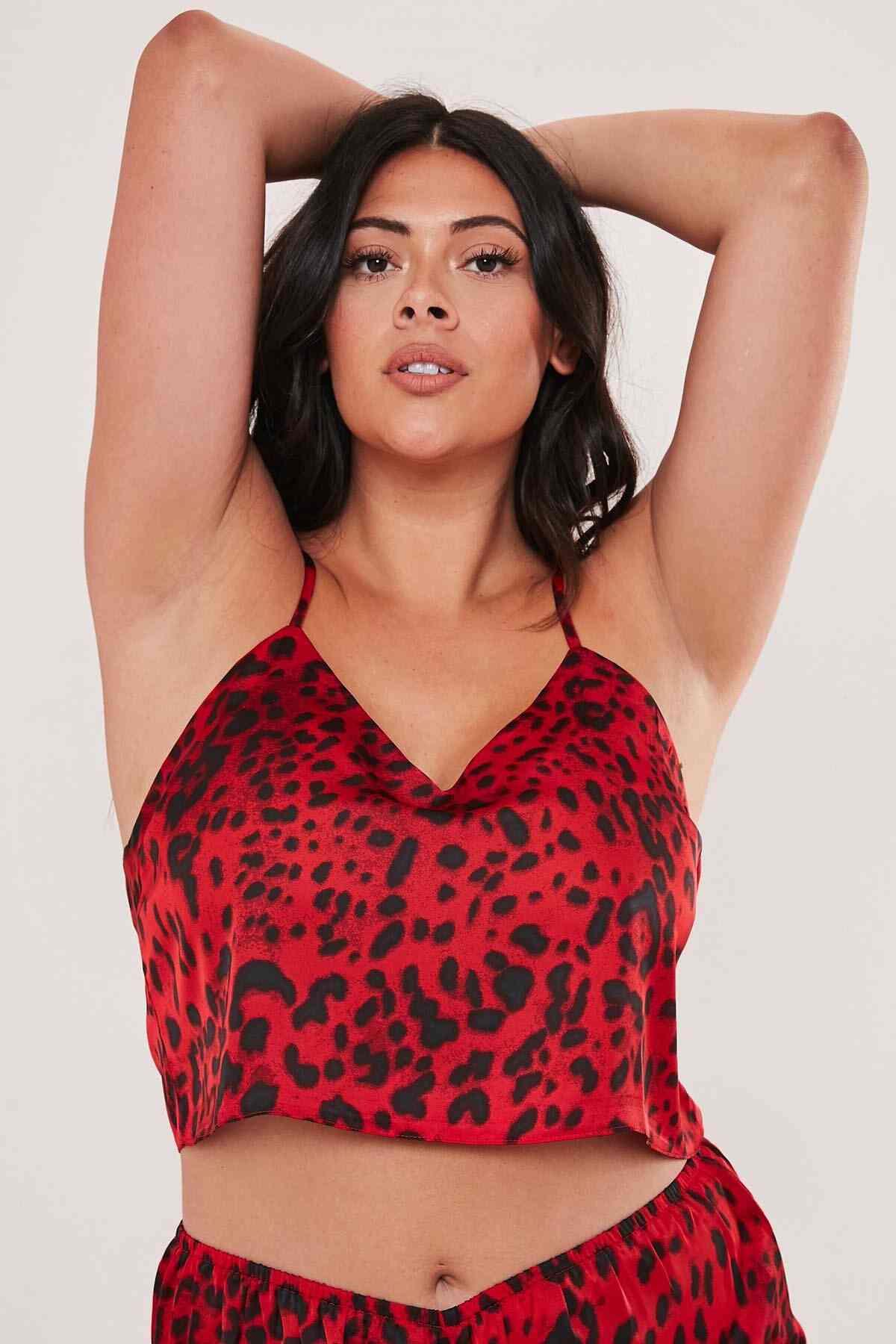Merry See Saten Baskılı Şortlu Pijama Takım Çok Renkli