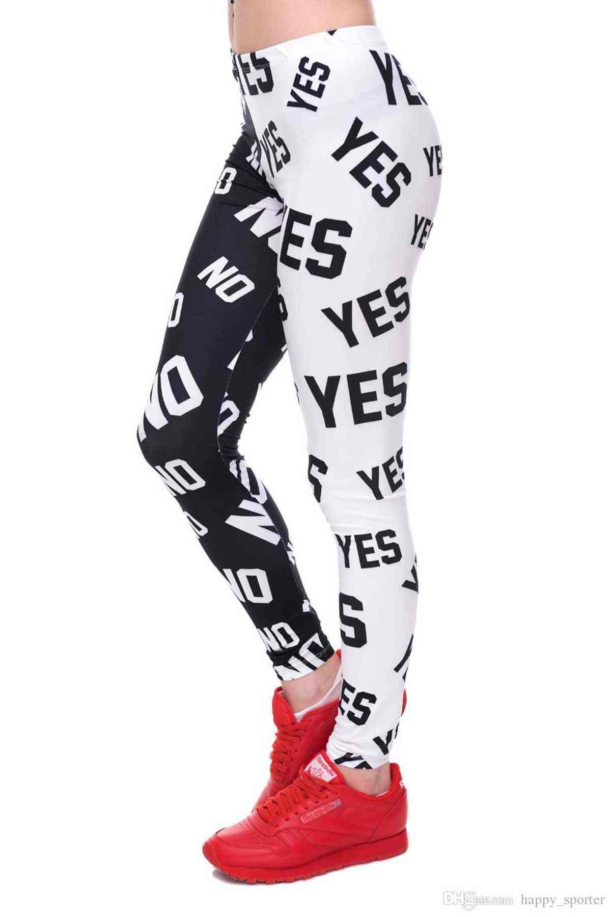 Merry See YES - NO Baskılı Tayt Çok Renkli