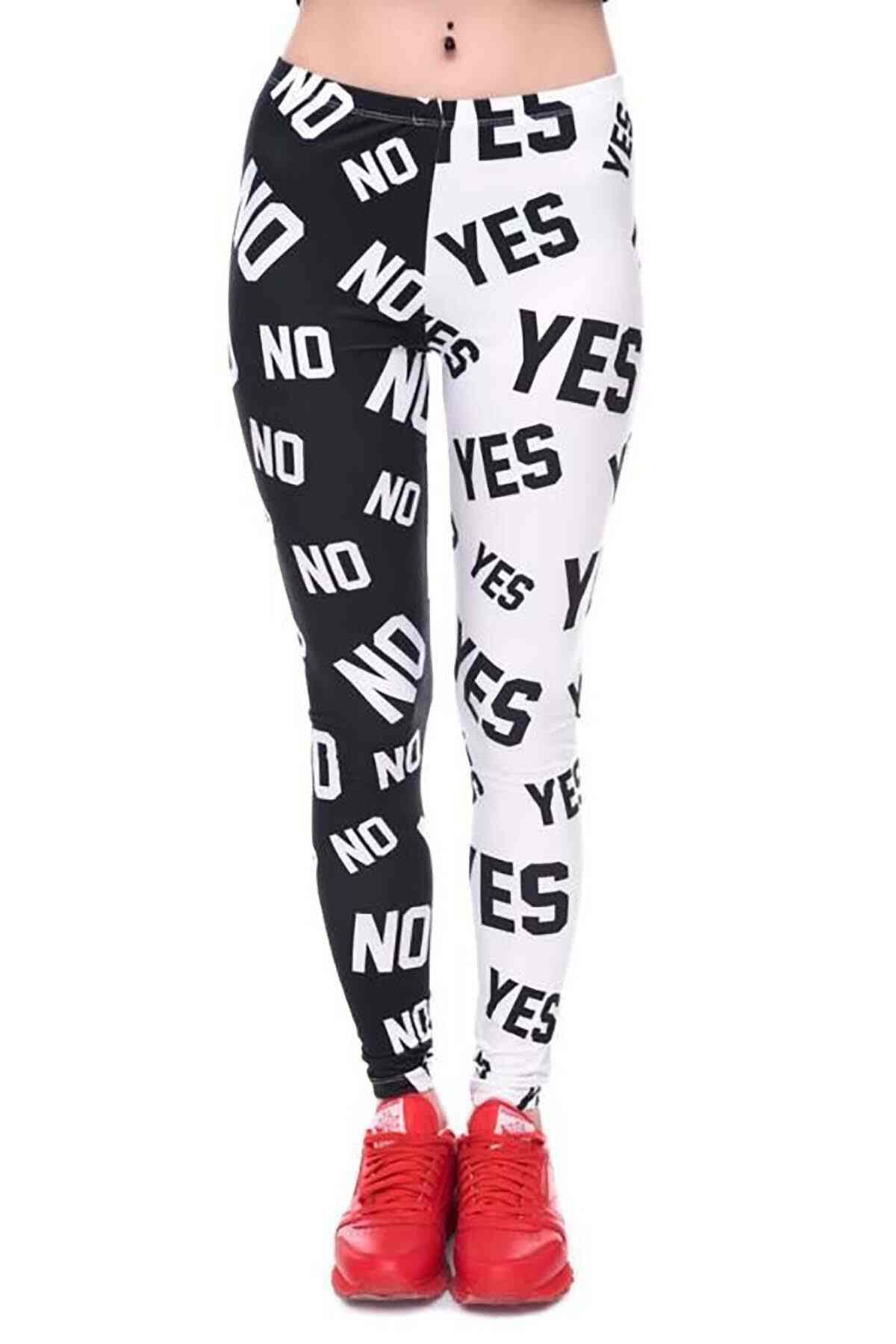 Merry See YES - NO Baskılı Tayt Çok Renkli