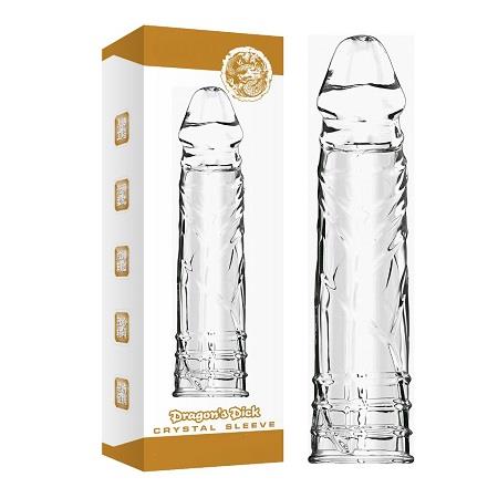 Sleeve Damarlı Dolgulu 4Cm Uzatmalı Şeffaf Silikon Penis Kılıfı