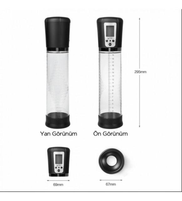 Usb Şarjlı Led Ekranlı 4 Titreşimli Tam Otomatik Penis Pompası