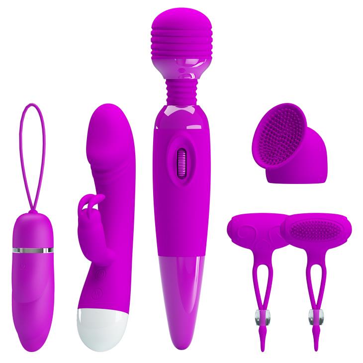 Usb Şarjlı Titreşimli Çiftlere Özel 5 Parça Fantezi Vibratör Set